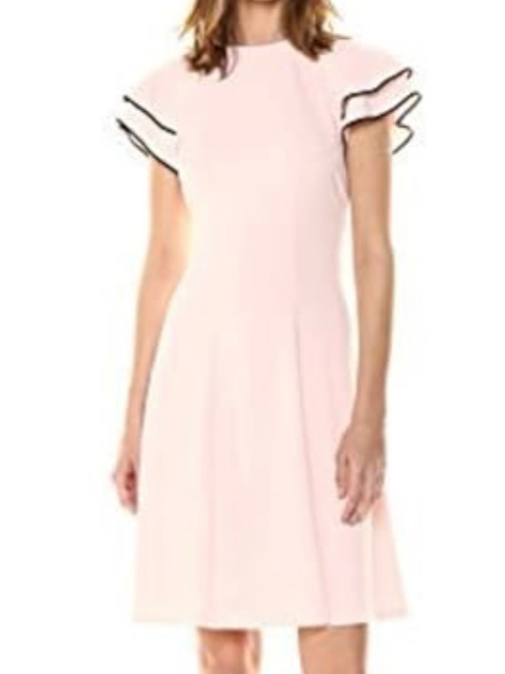 Tommy Hilfiger Pale Pink Fit-and-Flare Dress with Black Trim - Picture 2 of 4
